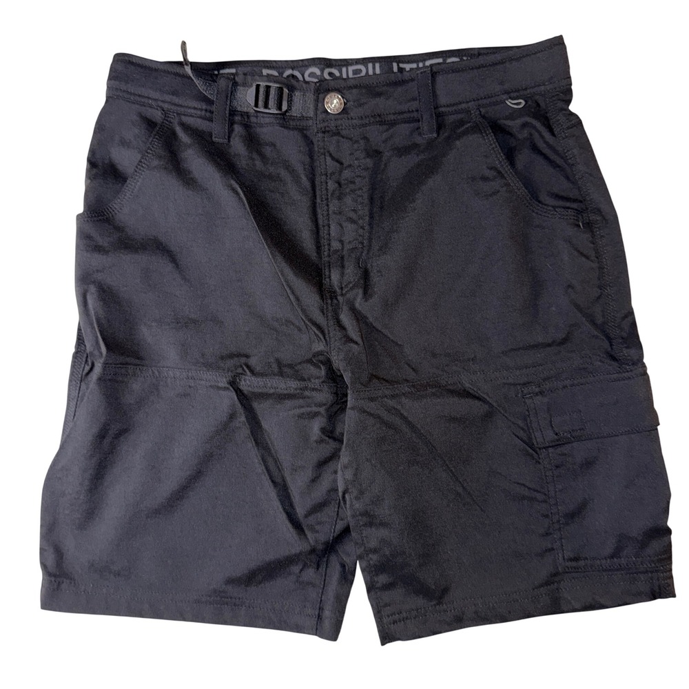 Gerry Cargo Hiking Shorts 32 Black Integrated Belt Outdoor Performance